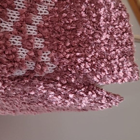 SONOMA XXL Mauve Cowlneck Long Sleeve Fair Isle Sherpa Comfy Cozy Sweater Top - Picture 8 of 13